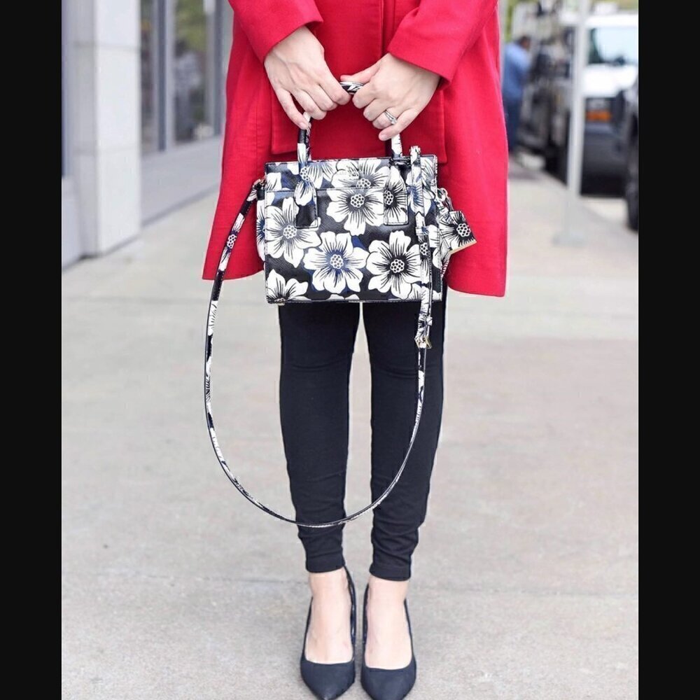 kate spade Mini Candace Satchel Purse Cameron Street Floral Handle Strap Bag
